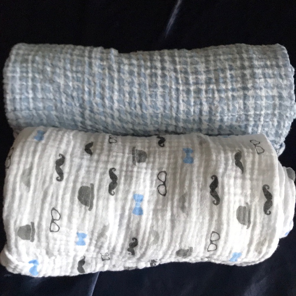 Pair of Muslin Swaddle Blankets